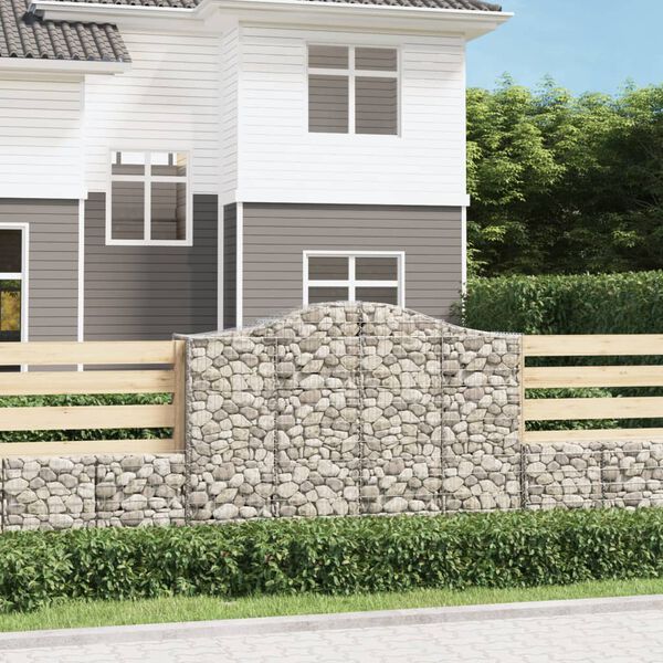 vidaXL Paniers &agrave; gabions arqu&eacute;s 8 pcs 200x50x140/160 cm Fer galvanis&eacute;