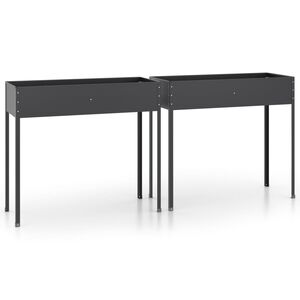 vidaXL Jardini&egrave;res 2 pcs Anthracite Acier galvanis&eacute;