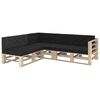 vidaXL Coussins de plancher de palette lot de 7 Noir Coton