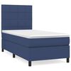 vidaXL Sommier &agrave; lattes de lit avec matelas Bleu 100x200 cm Tissu