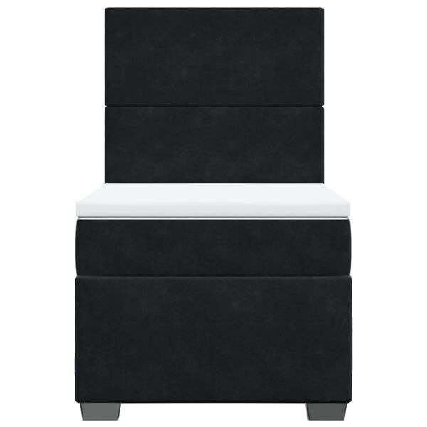 vidaXL Sommier &agrave; lattes de lit avec matelas Noir 100x200 cm Velours