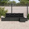 vidaXL Ensemble de canap&eacute; de jardin avec coussin 5 pcs Noir polyrotin