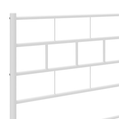 vidaXL Cadre de lit métal sans matelas et pied de lit blanc 107x203 cm