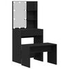 vidaXL Ensemble de table de maquillage LED 2 pcs Chêne noir