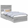vidaXL Cadre de lit Gris Sonoma 100 x 200 cm Bois d'ing&eacute;nierie