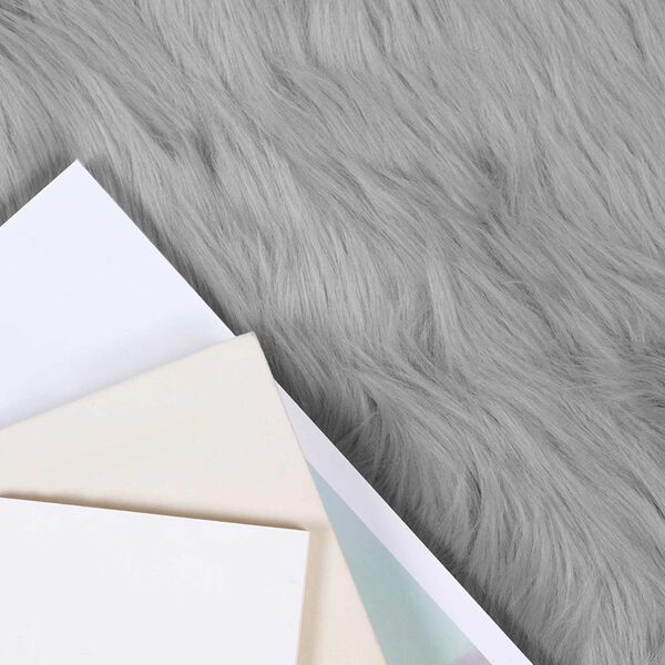 vidaXL Tapis en fausse Tafalla Gris &Oslash; 160 cm Polyester