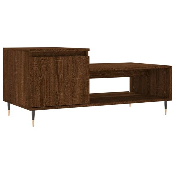 vidaXL Table basse Ch&ecirc;ne marron 100x50x45 cm Bois d'ing&eacute;nierie