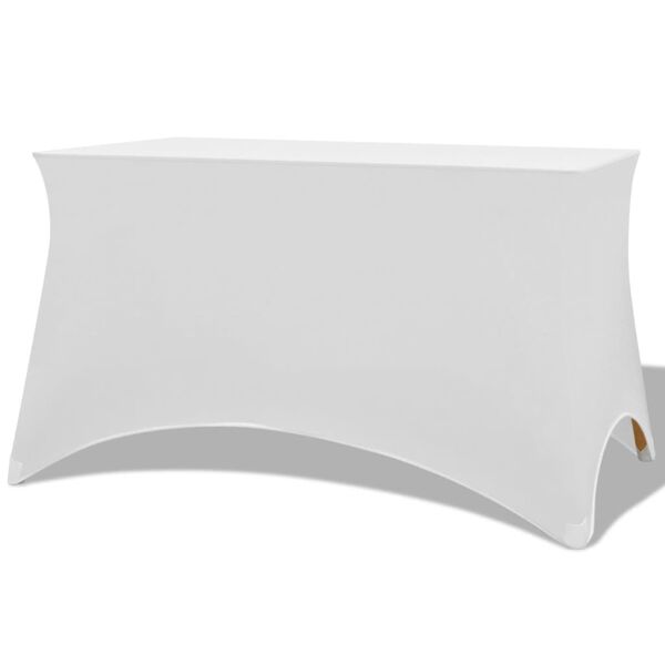 vidaXL Housses extensibles pour table 2 pi&egrave;ces 183 x 76 x 74 cm Blanc