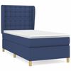 vidaXL Sommier &agrave; lattes de lit avec matelas Bleu 100x200 cm Tissu