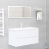 vidaXL Armoire d'&eacute;vier avec lavabo int&eacute;gr&eacute; Blanc Bois d'ing&eacute;nierie