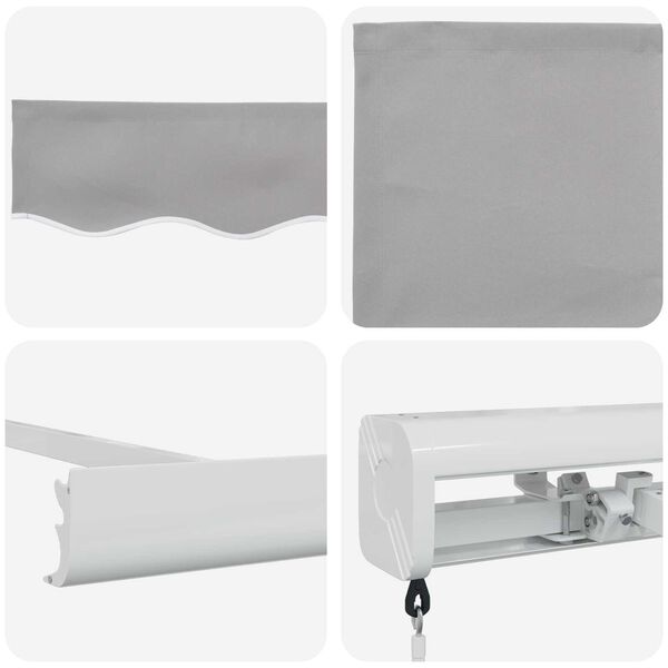 vidaXL Auvent R&eacute;tractable Gris clair 350 x 250 cm Tissu et M&eacute;tal