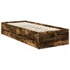 vidaXL Cadre de lit avec tiroir Ch&ecirc;ne fum&eacute; 75 x 190 cm Bois Ing&eacute;nierie