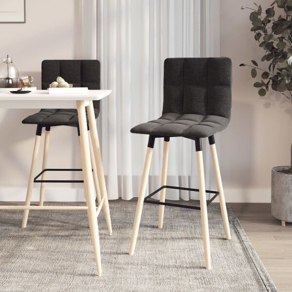 vidaXL Tabourets de bar lot de 2 noir tissu