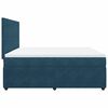 vidaXL Sommier &agrave; lattes de lit et matelas Bleu fonc&eacute; 200x200cm Velours
