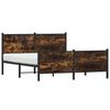 vidaXL Cadre de lit en métal sans matelas chêne fumé 137x190 cm