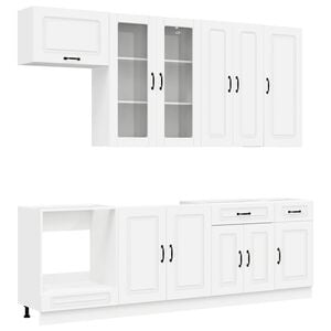 vidaXL Unit&eacute; de cuisine KALMAR 8 pc Blanc Bois d'ing&eacute;nierie