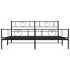 vidaXL Cadre de lit m&eacute;tal sans matelas avec pied de lit noir 180x200cm