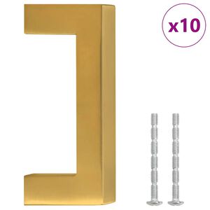 vidaXL Poign&eacute;es d'armoire 10 pcs dor&eacute; 64 mm acier inoxydable