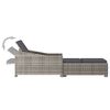 vidaXL Chaise longue avec coussin gris fonc&eacute; R&eacute;sine tress&eacute;e Gris