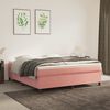 vidaXL Sommier &agrave; lattes de lit avec matelas Rose 180x200 cm Velours