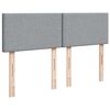 vidaXL Sommier &agrave; lattes de lit avec matelas Gris clair 140x190cm Tissu