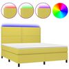 vidaXL Sommier &agrave; lattes de lit et matelas et LED Vert 160x200 cm Tissu