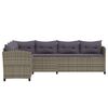 vidaXL Salon de jardin 6 pcs avec coussins r&eacute;sine tress&eacute;e gris