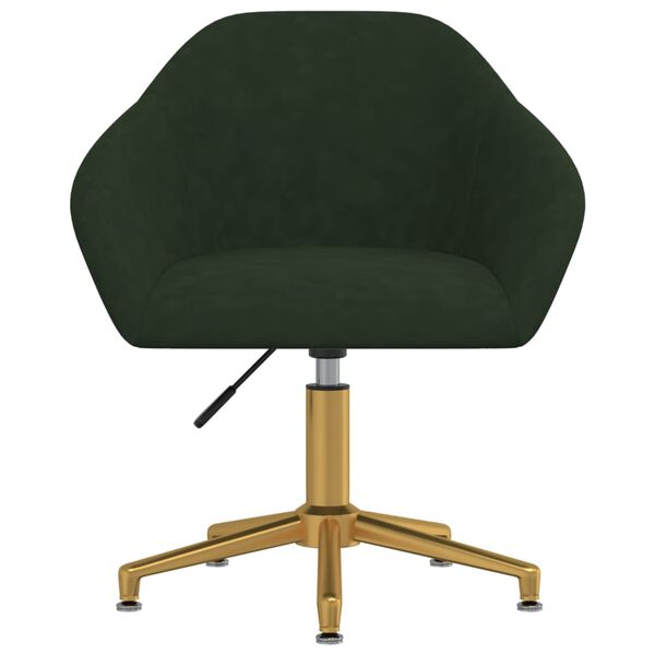 vidaXL Chaises pivotantes &agrave; manger lot de 4 vert fonc&eacute; velours
