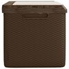 vidaXL Bo&icirc;te de rangement jardin coussin de si&egrave;ge marron 350 L PP