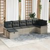 vidaXL Ensemble de canap&eacute; de jardin 7 pcs Gris clair polyrotin