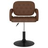 vidaXL Chaise pivotante de salle &agrave; manger Marron Tissu