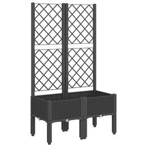 vidaXL Jardini&egrave;re avec treillis noir 80x40x142 cm PP