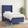 vidaXL Sommier &agrave; lattes de lit avec matelas Bleu 100x200 cm Tissu