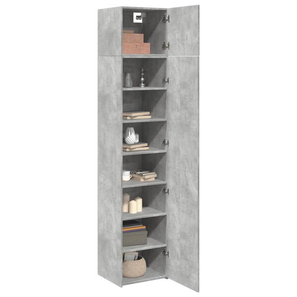 vidaXL Armoire de rangement mince gris b&eacute;ton 45x42,5x225 cm