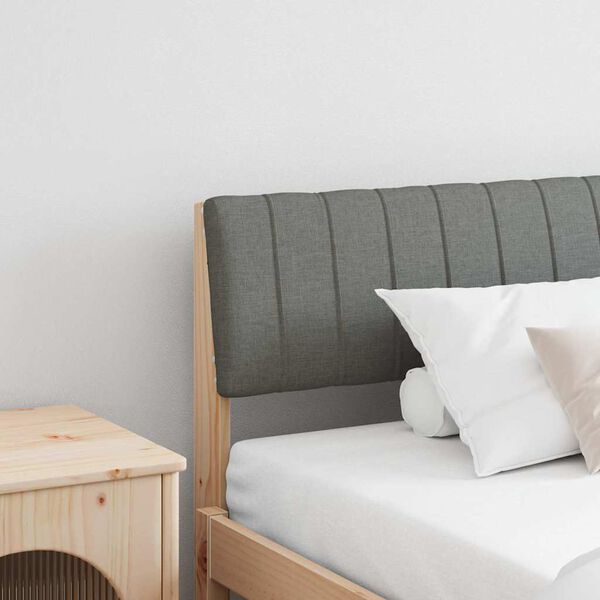 vidaXL T&ecirc;te de lit capitonn&eacute;e Gris fonc&eacute; 200 cm Pin massif