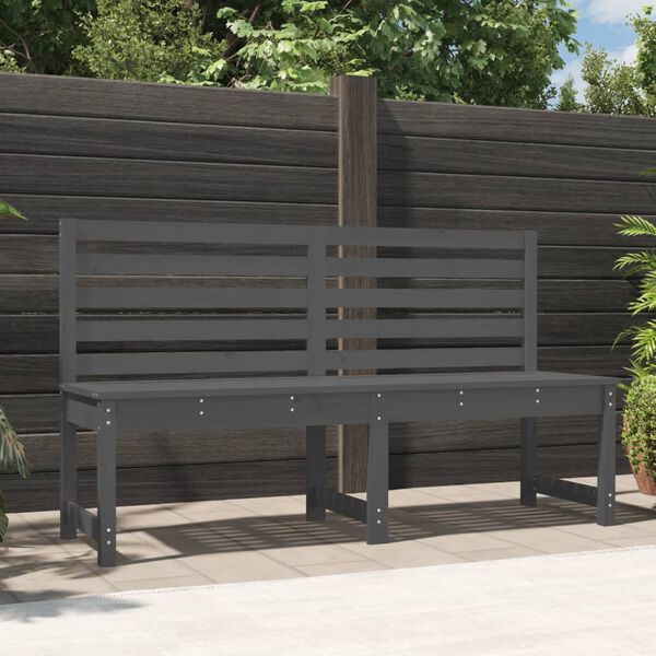vidaXL Banc de jardin gris 157,5 cm bois massif de pin