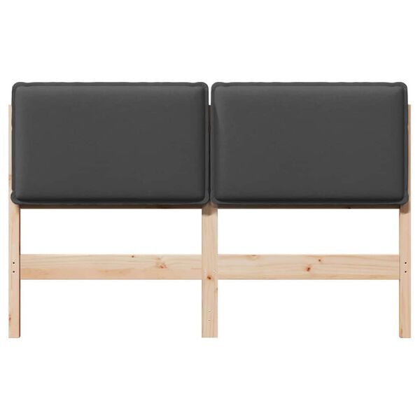 vidaXL T&ecirc;te de lit capitonn&eacute;e Gris Naturel et Fonc&eacute; 135 cm Pin massif