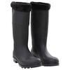 vidaXL Bottes de pluie avec chaussettes amovibles noir taille 46 PVC