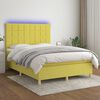 vidaXL Sommier &agrave; lattes de lit et matelas et LED Vert 140x190 cm Tissu