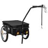 vidaXL Remorque de v&eacute;lo/chariot &agrave; main 155x60x83 cm acier noir