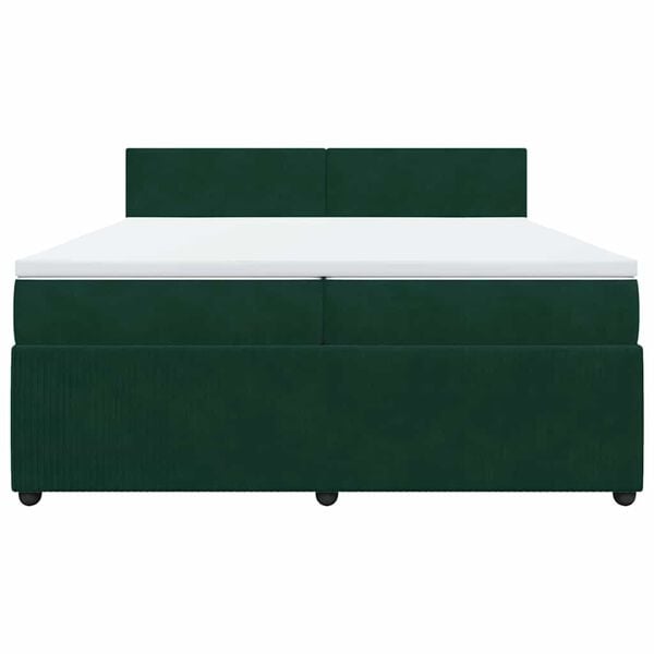 vidaXL Sommier &agrave; lattes de lit et matelas Vert fonc&eacute; 200x200cm Velours