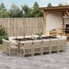 vidaXL Ensemble &agrave; manger de jardin et coussins 15 pcs beige