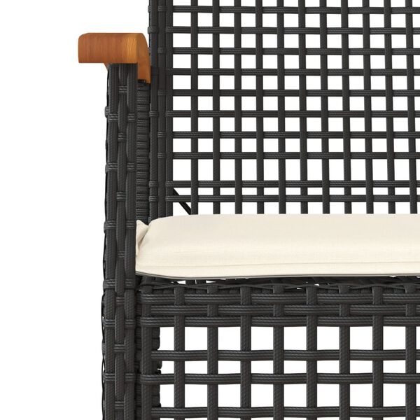 vidaXL Ensemble &agrave; manger de jardin 9pcs coussins noir r&eacute;sine tress&eacute;e