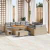 vidaXL Ensemble de canap&eacute; de jardin 13 pcs Beige polyrotin