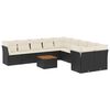 vidaXL Salon de jardin 11 pcs avec coussins noir r&eacute;sine tress&eacute;e