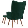 vidaXL Chaise de relaxation avec repose-pied Vert fonc&eacute; Velours