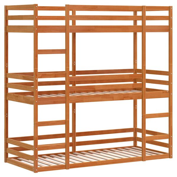 vidaXL Lit superpos&eacute; triple sans matelas 90x190 cm bois de pin massif