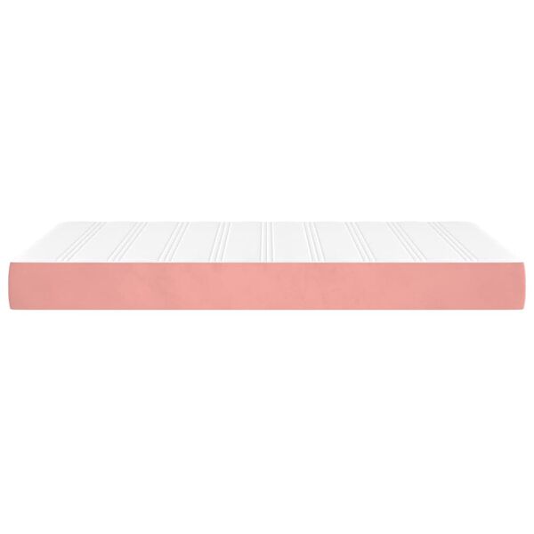 vidaXL Matelas de lit à ressorts ensachés Rose 120x200x20 cm Velours