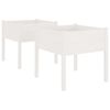 vidaXL Jardini&egrave;res 2 pcs Blanc 70x70x70 cm Bois de pin massif