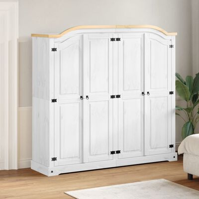 vidaXL Garde-robe Corona blanc 194x52x186 cm bois de pin massif